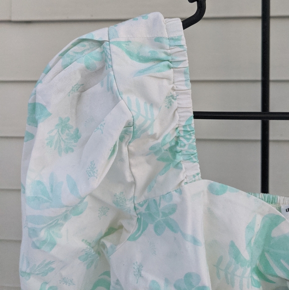 Amazon Drop palm print white crop blouse - Picture 3 of 7